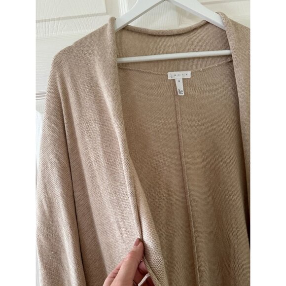 Leith Womens M Open Front Draped Cardigan Tan EUC - Picture 11 of 11